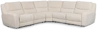 Bennett Light Beige Fabric Small Two-arm Power Reclining Sectional