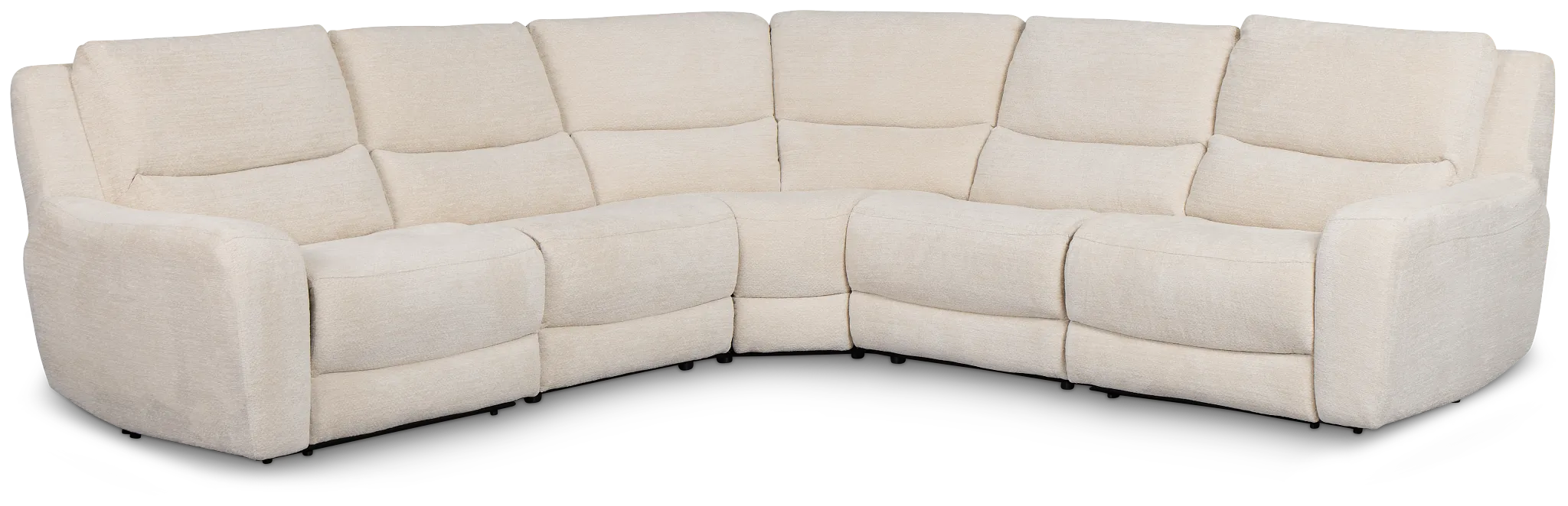Bennett Light Beige Fabric Small Two-arm Power Reclining Sectional