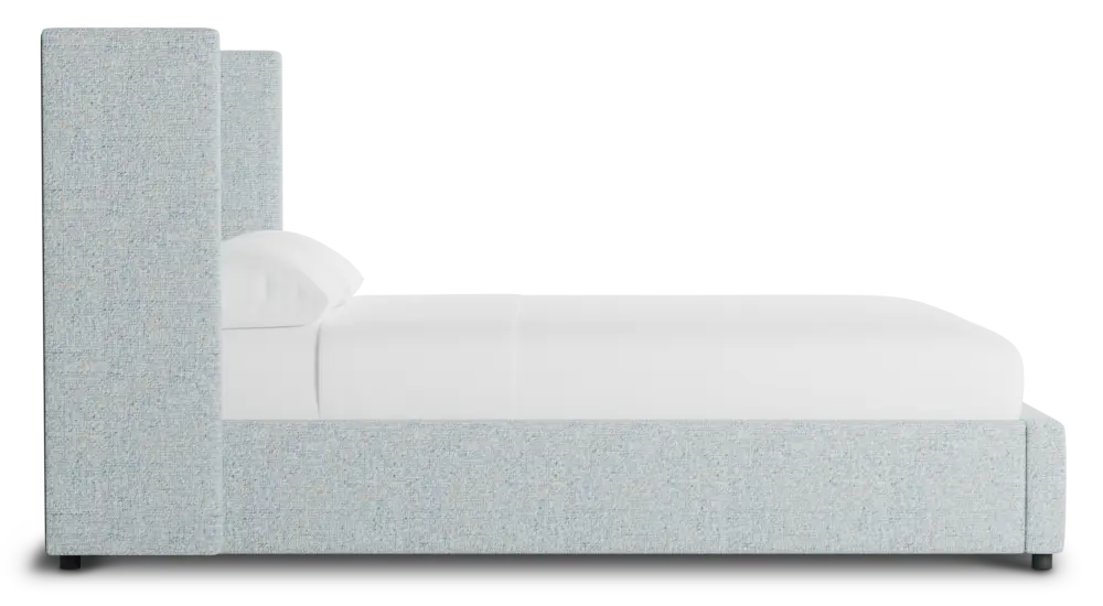 Captiva Natural Beauty Light Blue 48" Upholstered Shelter Bed Captiva Natural Beauty Light Blue 48" Upholstered Shelter Bed