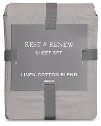 Rest & Renew Linen Blend Gray Sheet Set