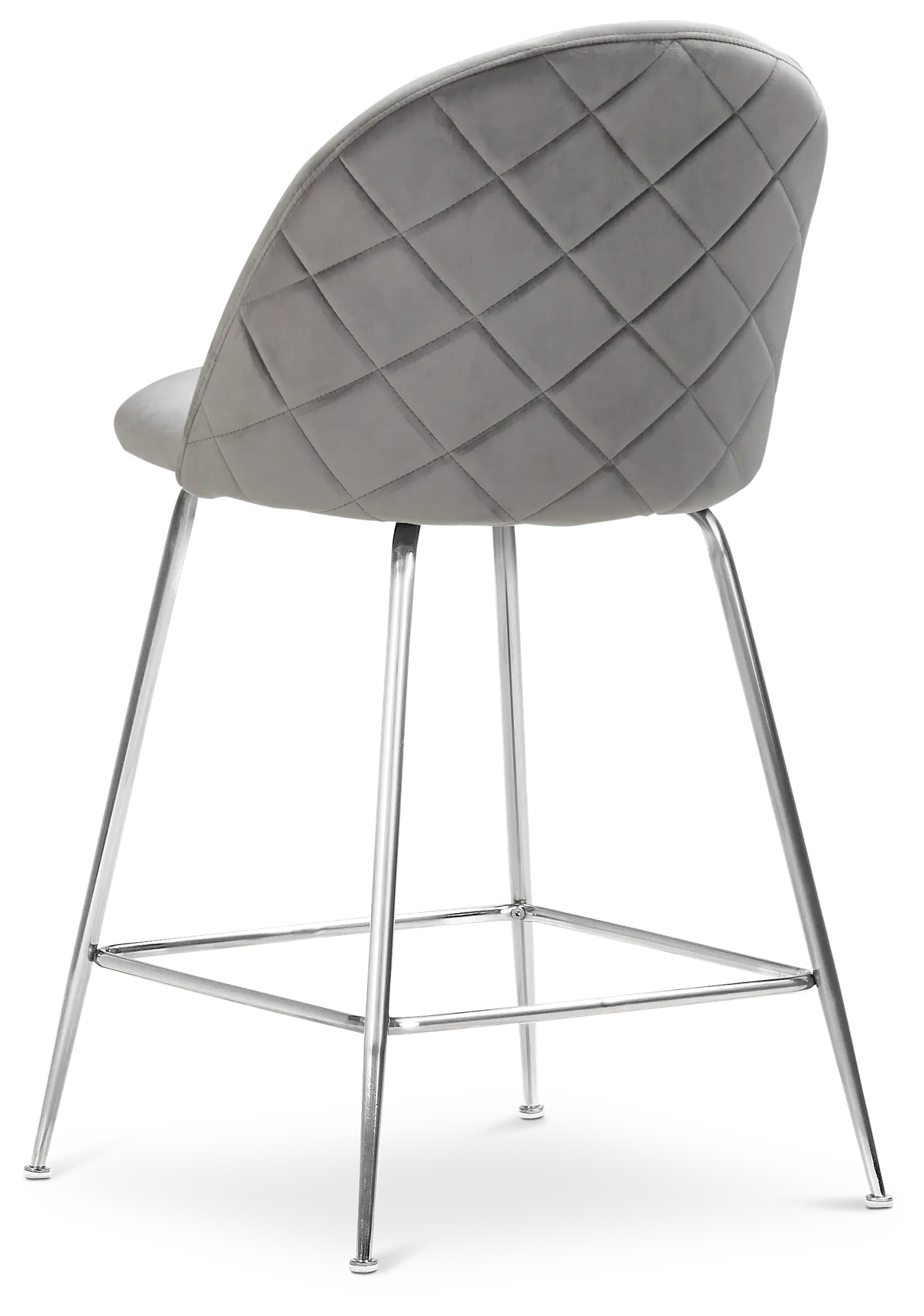 Capri Grayvelvet Upholstered 24" Barstool W/chrome Legs Capri Grayvelvet Upholstered 24" Barstool W/chrome Legs