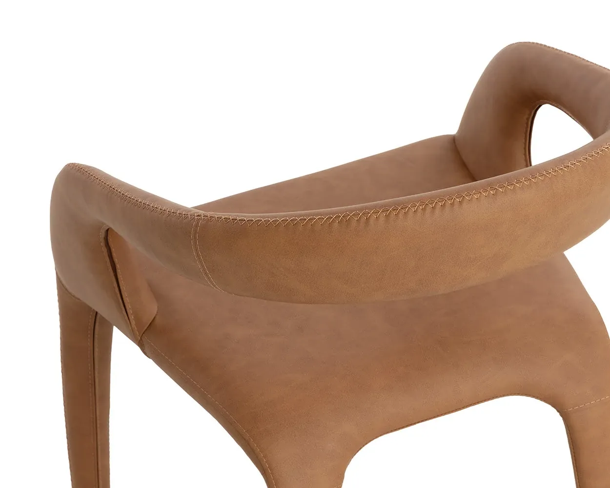 Celly Brown Curved Upholstered Arm Chair