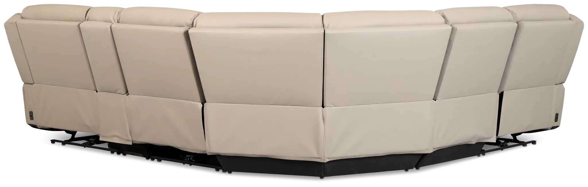Wilder Taupe Leather Medium Tri Power Sectional W/refrigerated Console