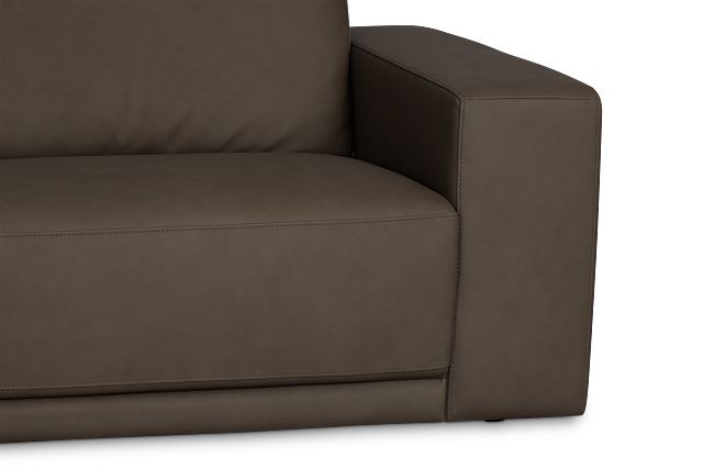 Kellan Dark Gray Leather Left Chaise Sectional
