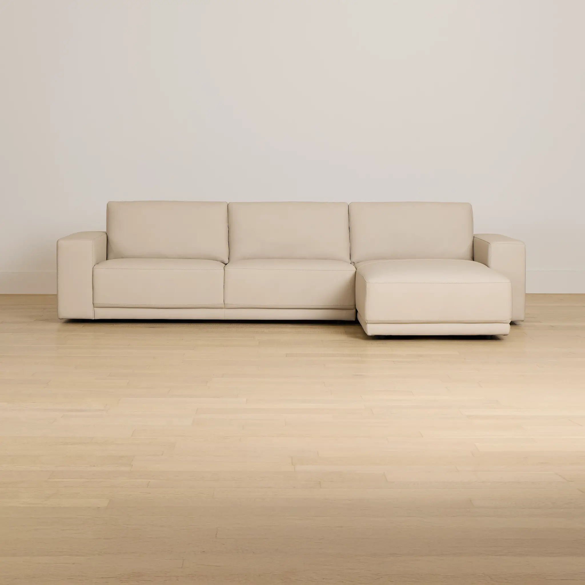 Kellan Ivory Leather Right Chaise Sectional Kellan Ivory Leather Right Chaise Sectional