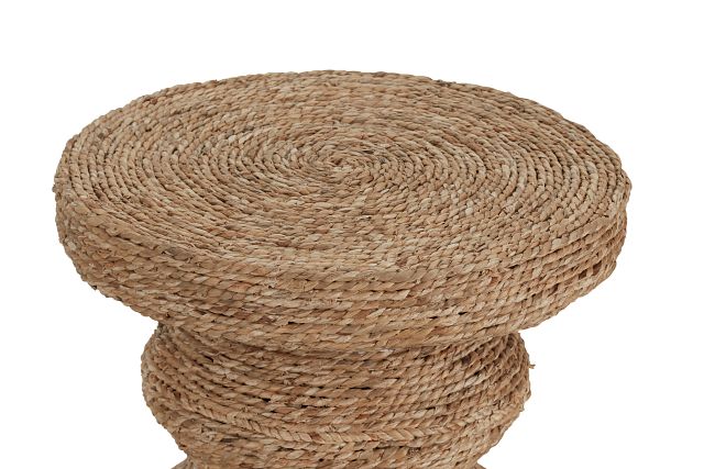 Maddie Light Tone Woven Accent Stool