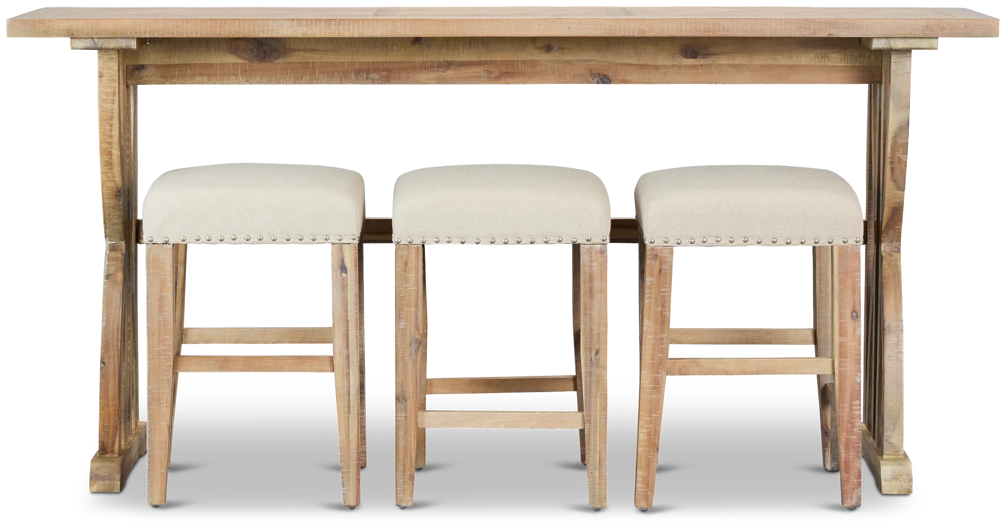 Joplin Light Tone High Table With 3 Backless Barstools