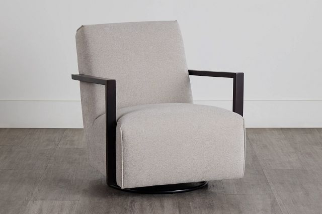 Lucas Light Gray Fabric Swivel Rocker Glider