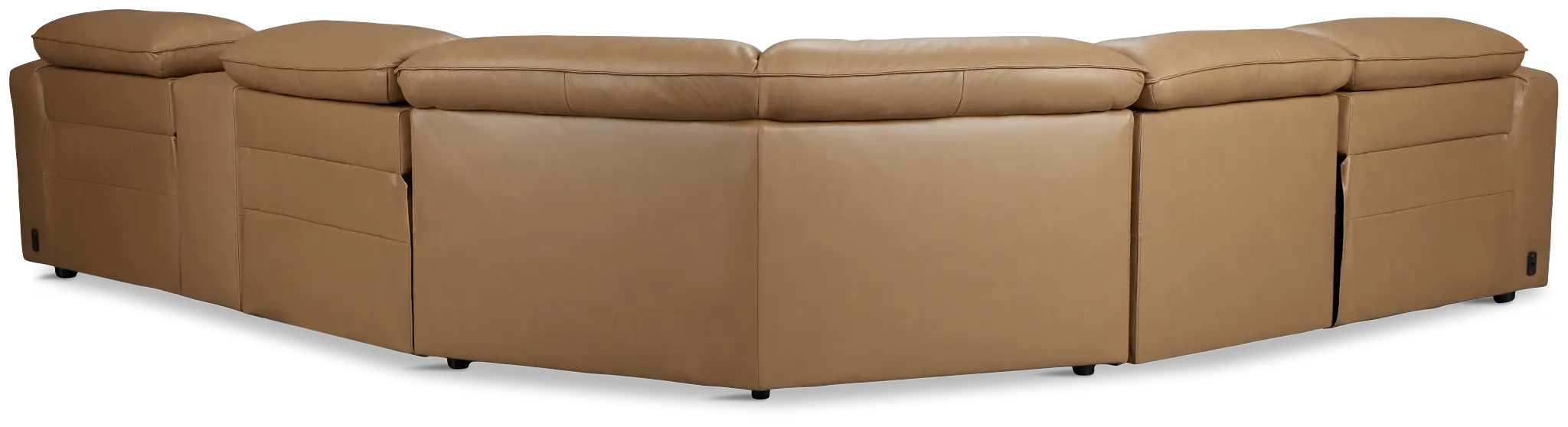 Ryland Brown Lthr/vinyl Medium Triple Power 2-arm Sectional Ryland Brown Lthr/vinyl Medium Triple Power 2-arm Sectional