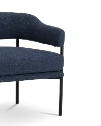 Oliver Dark Blue Fabric Accent Chair