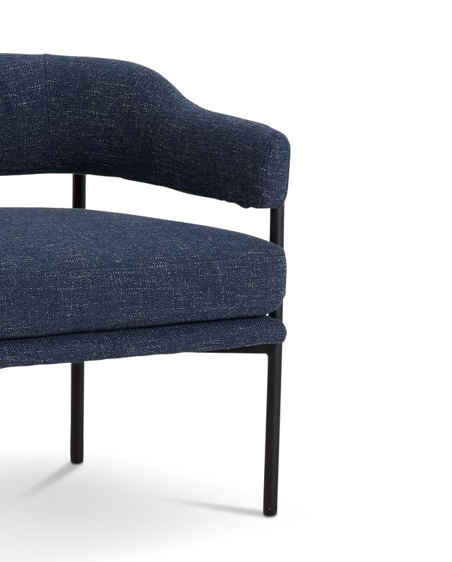 Oliver Dark Blue Fabric Accent Chair