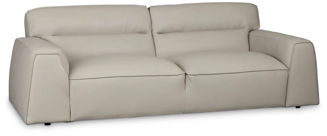 Blanca Gray Leather Sofa