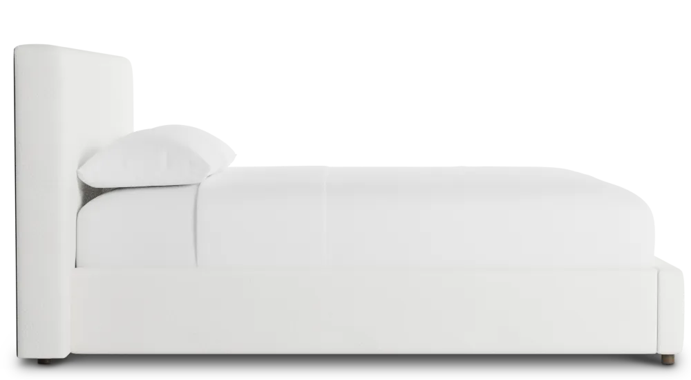Grayton Sutton White 44" Upholstered Platform Bed