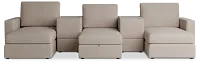 Citymod Beige Fabric 6-piece Home Theater With Storage Consoles