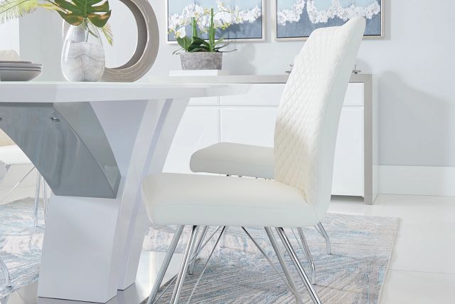 Lima White Upholstered Side Chair