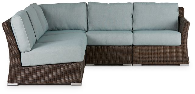 Southport Teal Right 5-piece Modular Sectional (1)