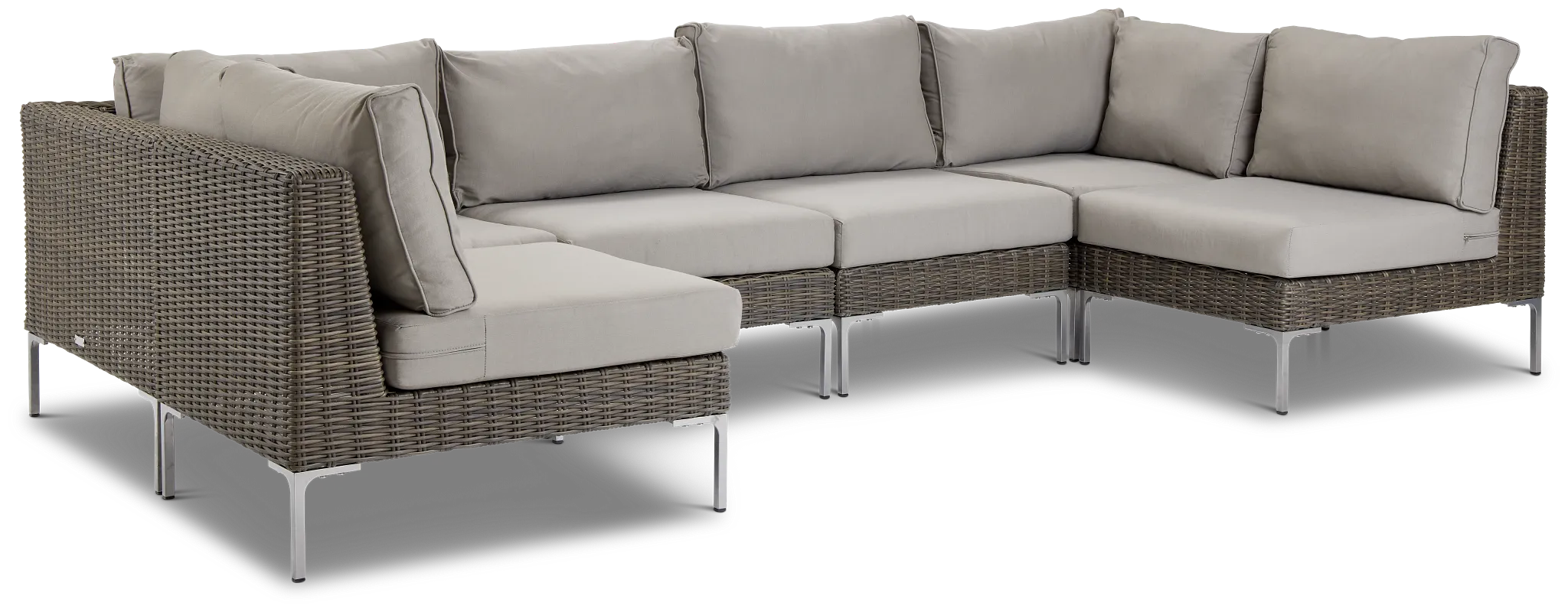 Tulum Gray Woven 6-piece Modular Sectional
