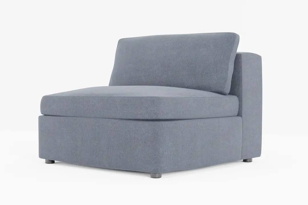 Destin Victory Dark Blue Fabric Armless Chair Destin Victory Dark Blue Fabric Armless Chair