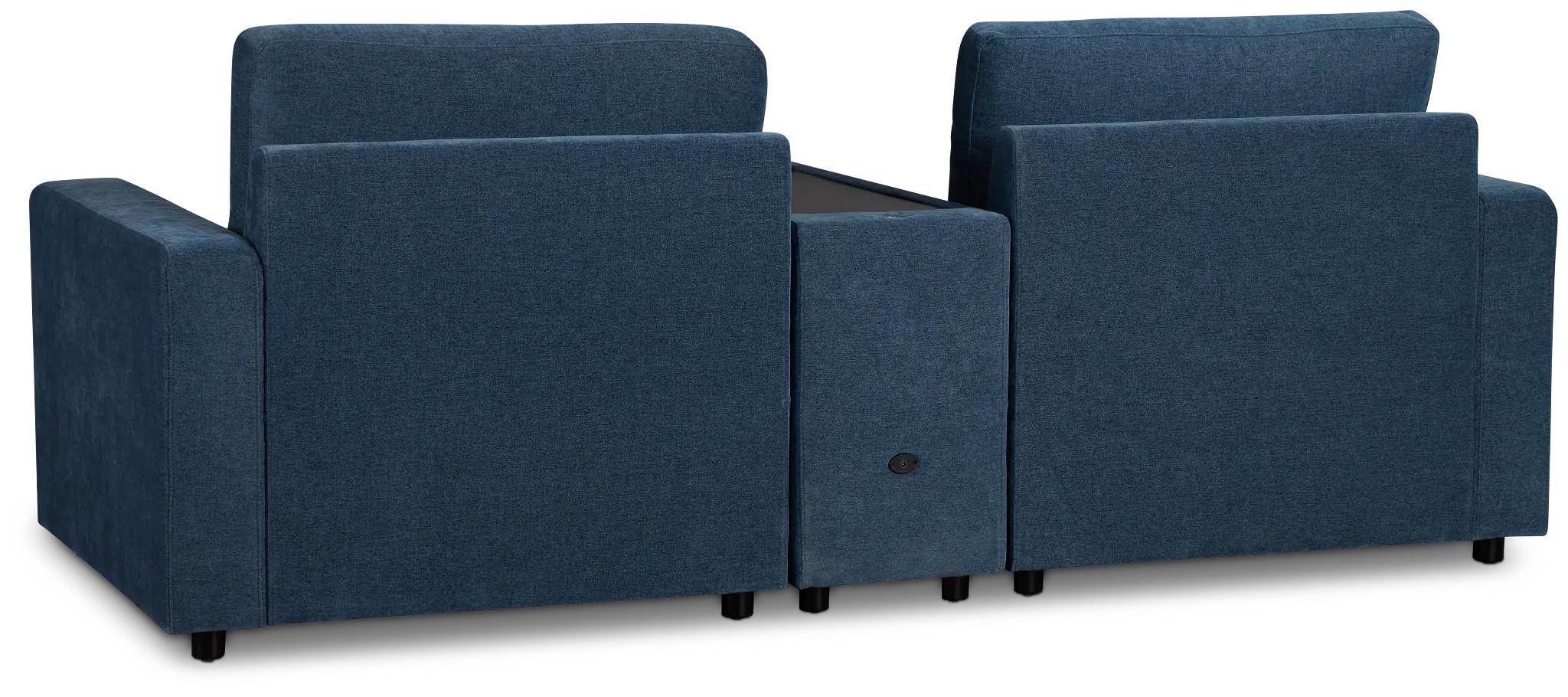 Addie Blue Fabric 2-piece Modular Storage Sofa With Console Addie Blue Fabric 2-piece Modular Storage Sofa With Console