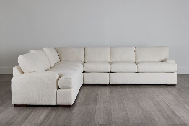 Alpha White Fabric Large Two-arm Sectional (0)