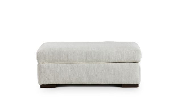 Alpha White Fabric Ottoman