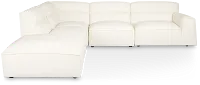 Blanca White Leather 5-piece Bumper Sectional