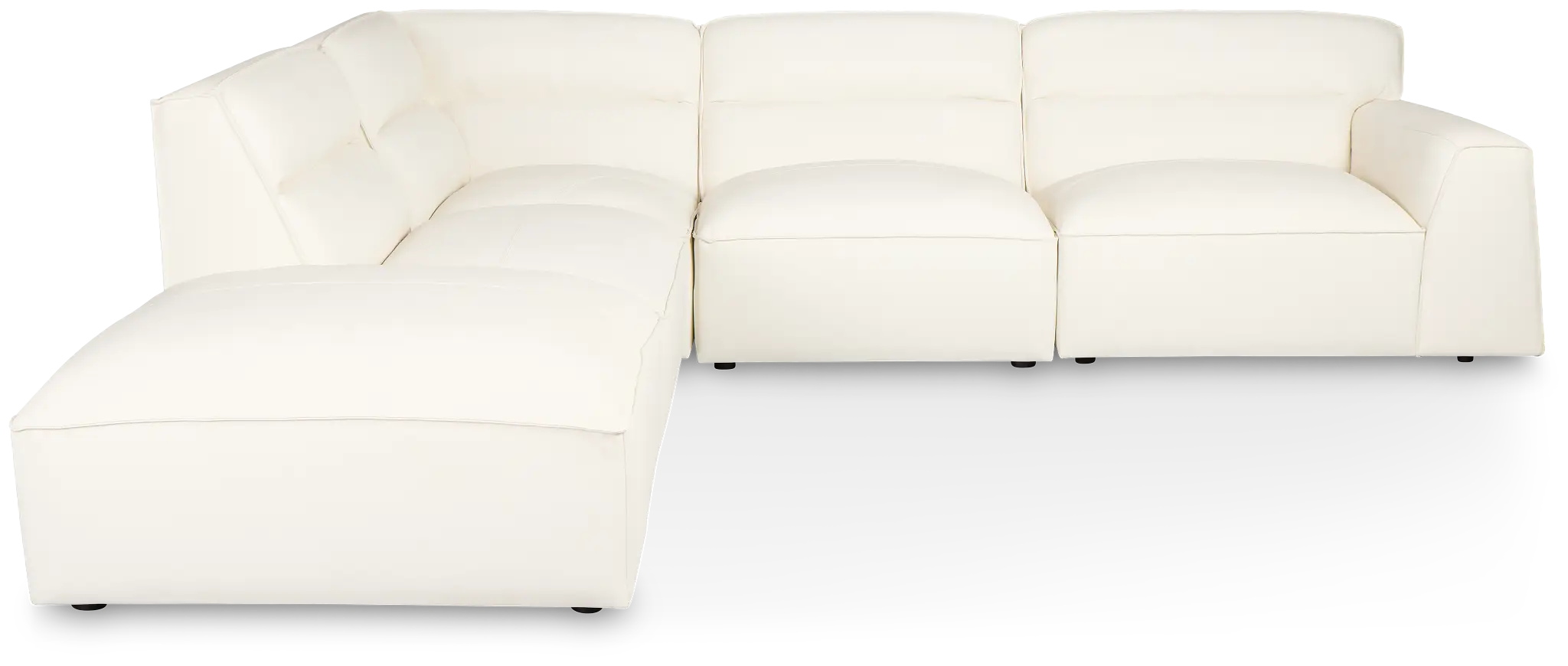 Blanca White Leather 5-piece Bumper Sectional Blanca White Leather 5-piece Bumper Sectional