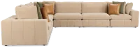 Cruz Light Beige Fabric 6-piece Modular Sectional With Console