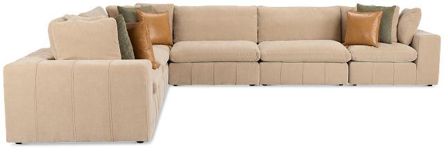 Cruz Light Beige Fabric 6-piece Modular Sectional With Console