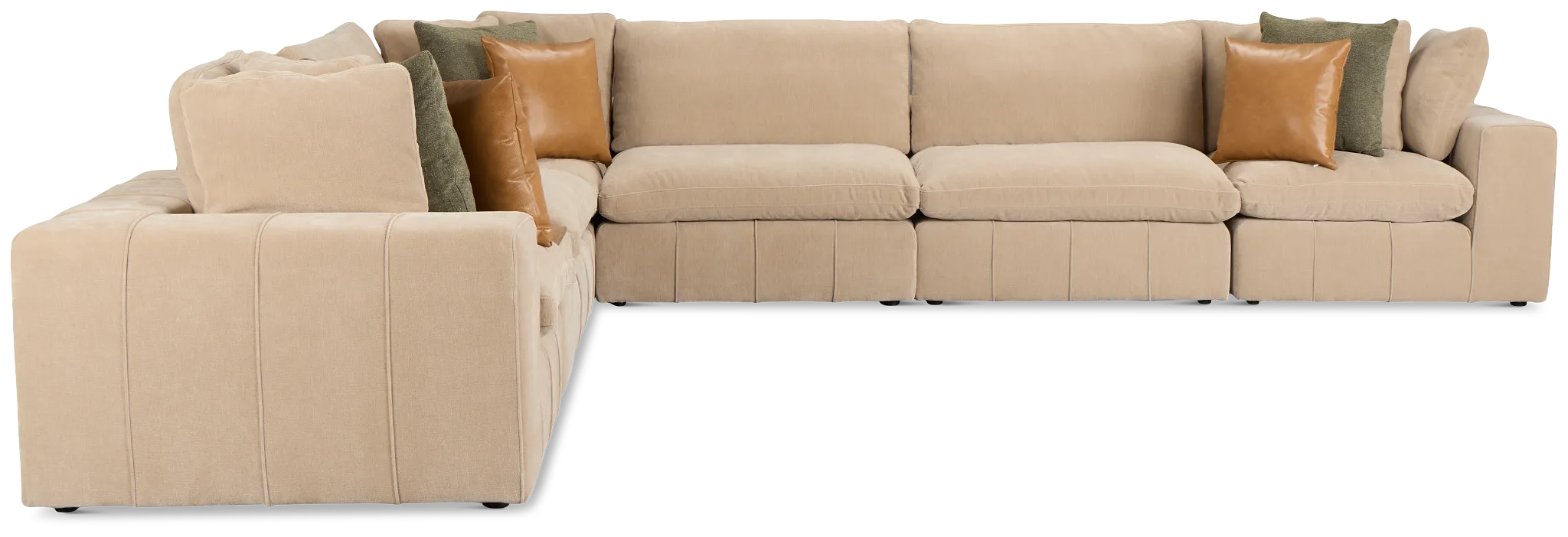 Cruz Light Beige Fabric 6-piece Modular Sectional With Console