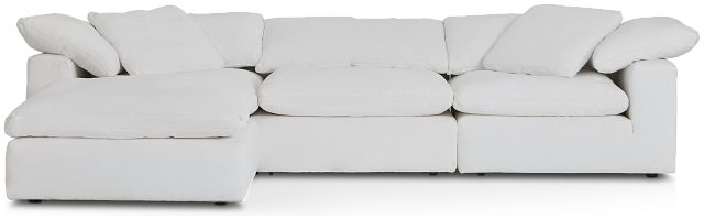 Nixon White Fabric 4-piece Bumper Sectional