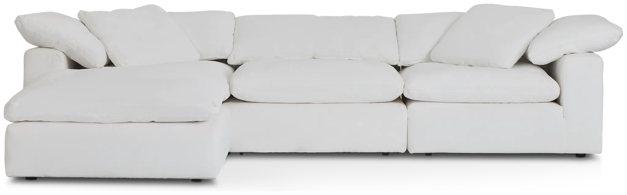 Nixon White Fabric 4-piece Bumper Sectional