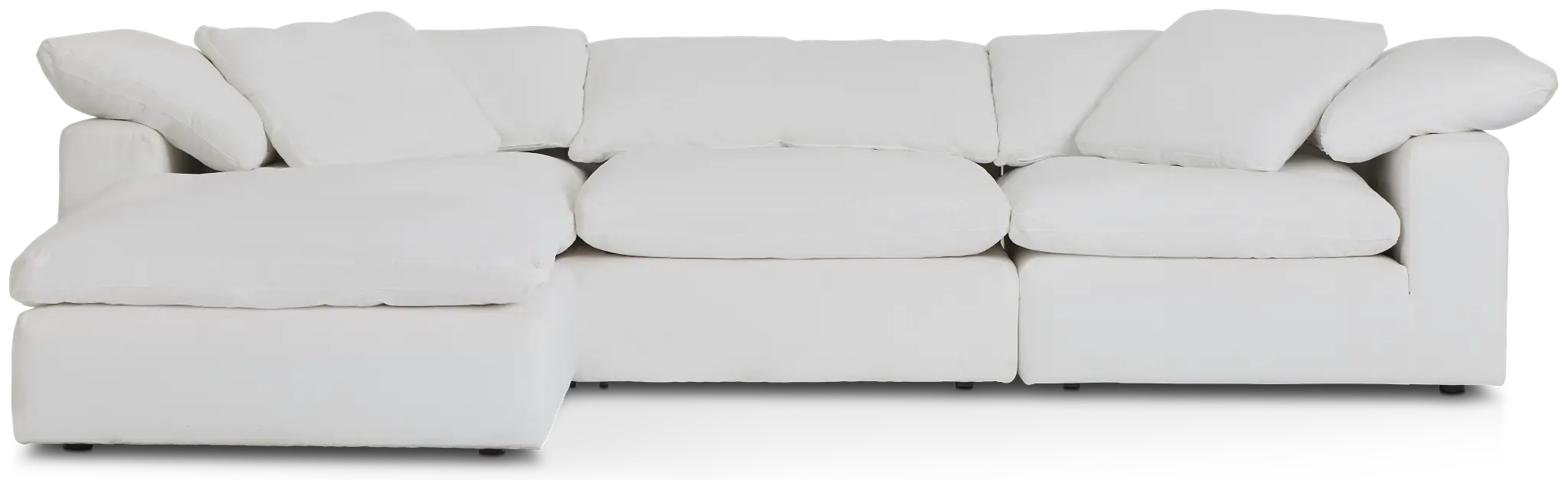 Nixon White Fabric 4-piece Bumper Sectional Nixon White Fabric 4-piece Bumper Sectional