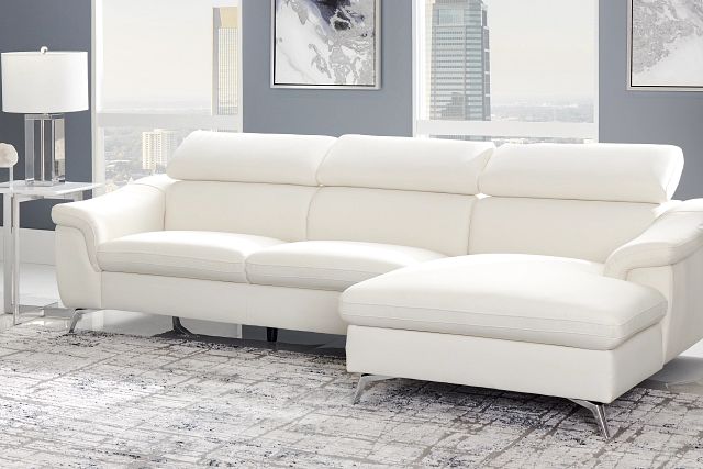 Gunner White Micro Right Chaise Sectional (2)