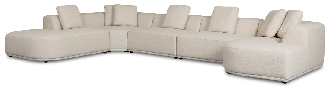 Catalina Beige Fabric Large Right Chaise Sectional
