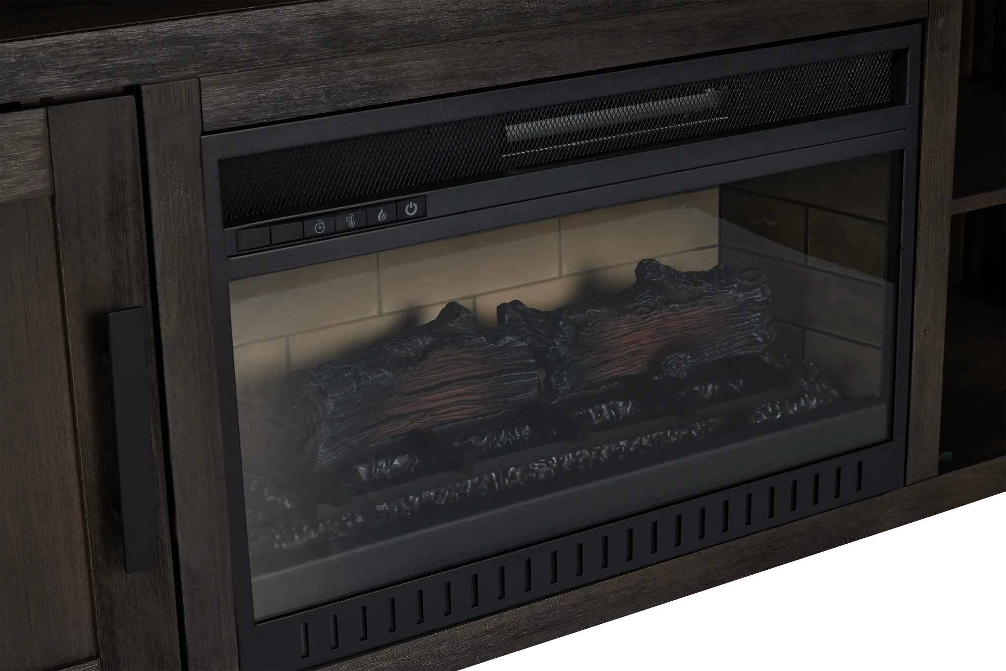 Richmond Gray 64" Open Pier Entertainment Wall With Fireplace