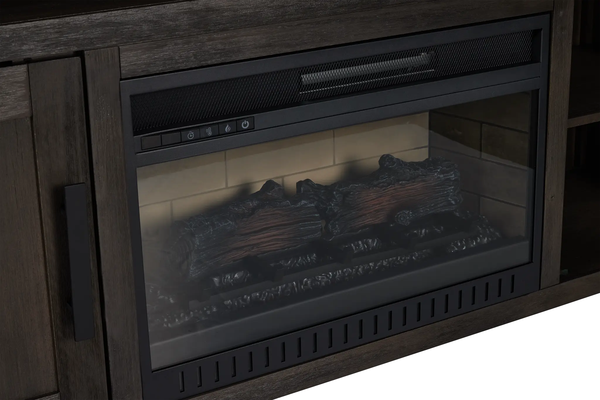 Richmond Gray 64" Open Pier Entertainment Wall With Fireplace Richmond Gray 64" Open Pier Entertainment Wall With Fireplace