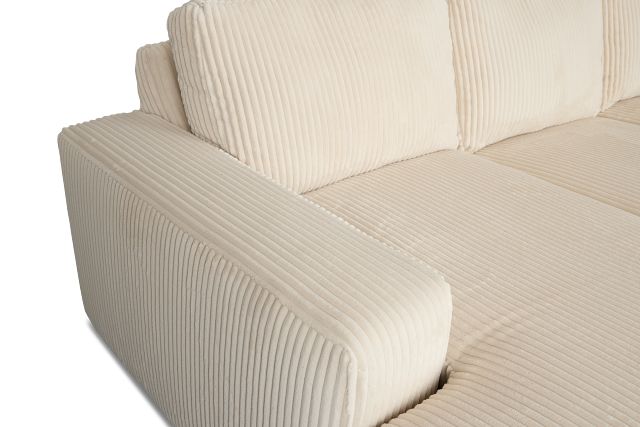 Charlie Ivory Fabric Medium Left Chaise Sectional