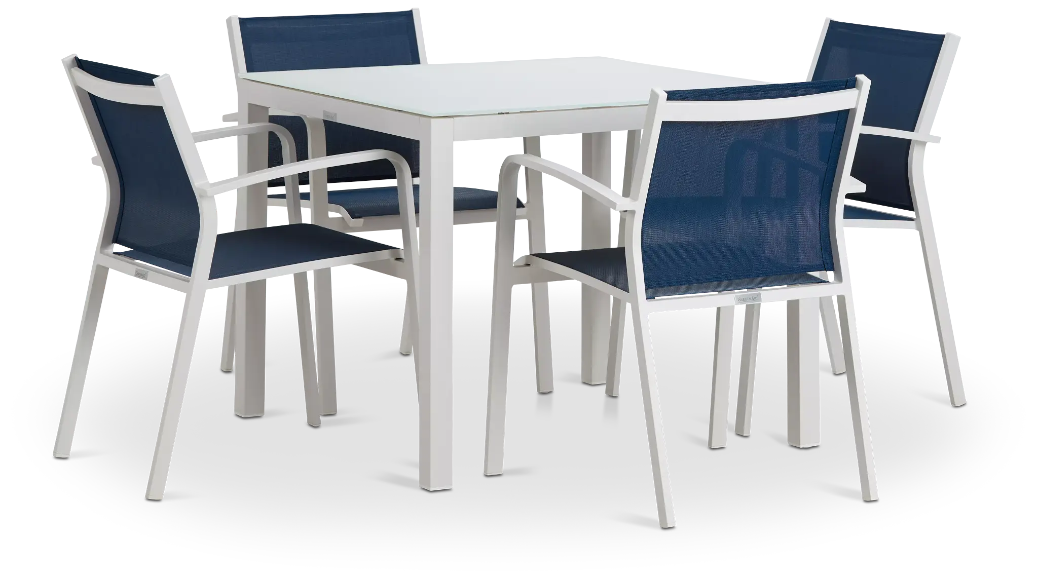 Lisbon Navy 36" Square Table & 4 Sling Chairs Lisbon Navy 36" Square Table & 4 Sling Chairs