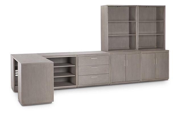 Highline Gray 5 Piece L Desk