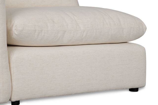 Serena White Fabric Left Chair