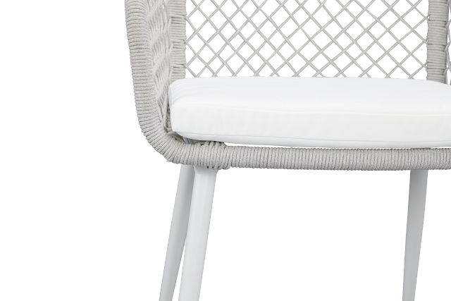 Andes White Woven Side Chair