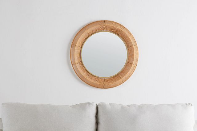 Katalina Brown Round Mirror