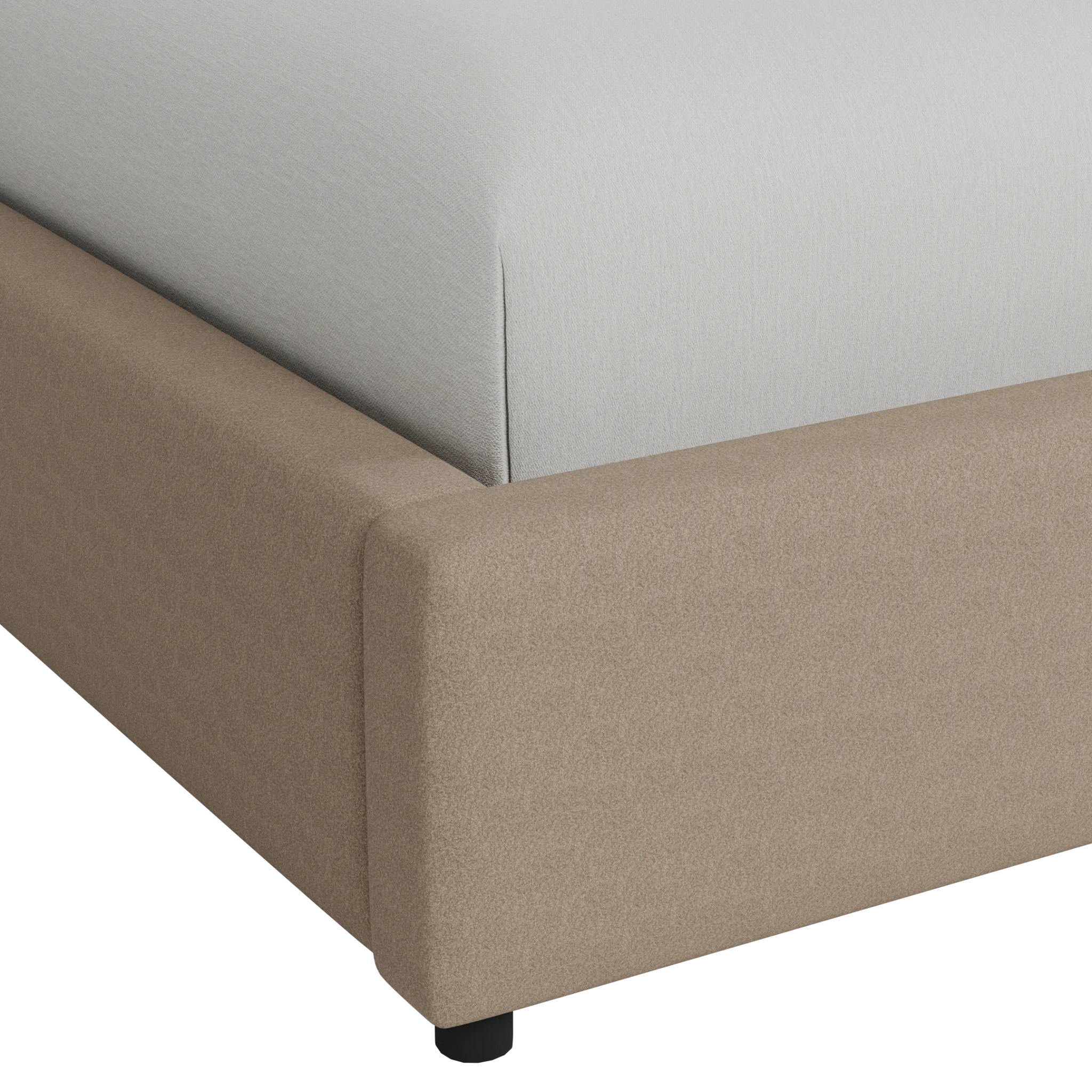 Grayton Merino Brown 44" Upholstered Platform Bed