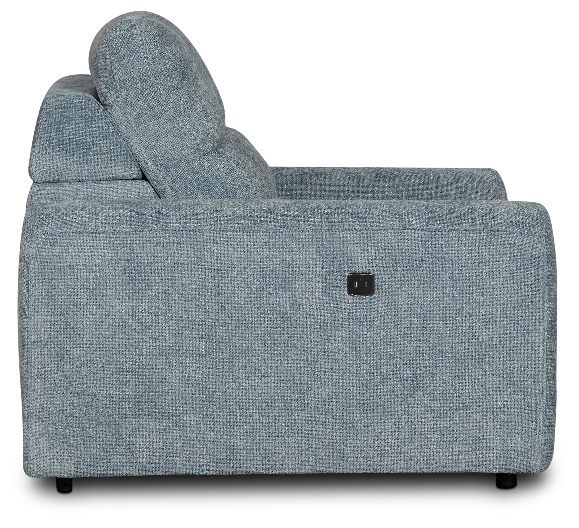 Hendrix Light Blue Fabric Power Reclining Chaise Hendrix Light Blue Fabric Power Reclining Chaise