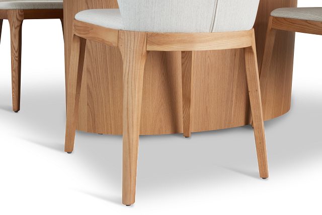 Nomad Light Tone 94" Oval Table & 4 Light Beige Chairs W/light Tone Leg