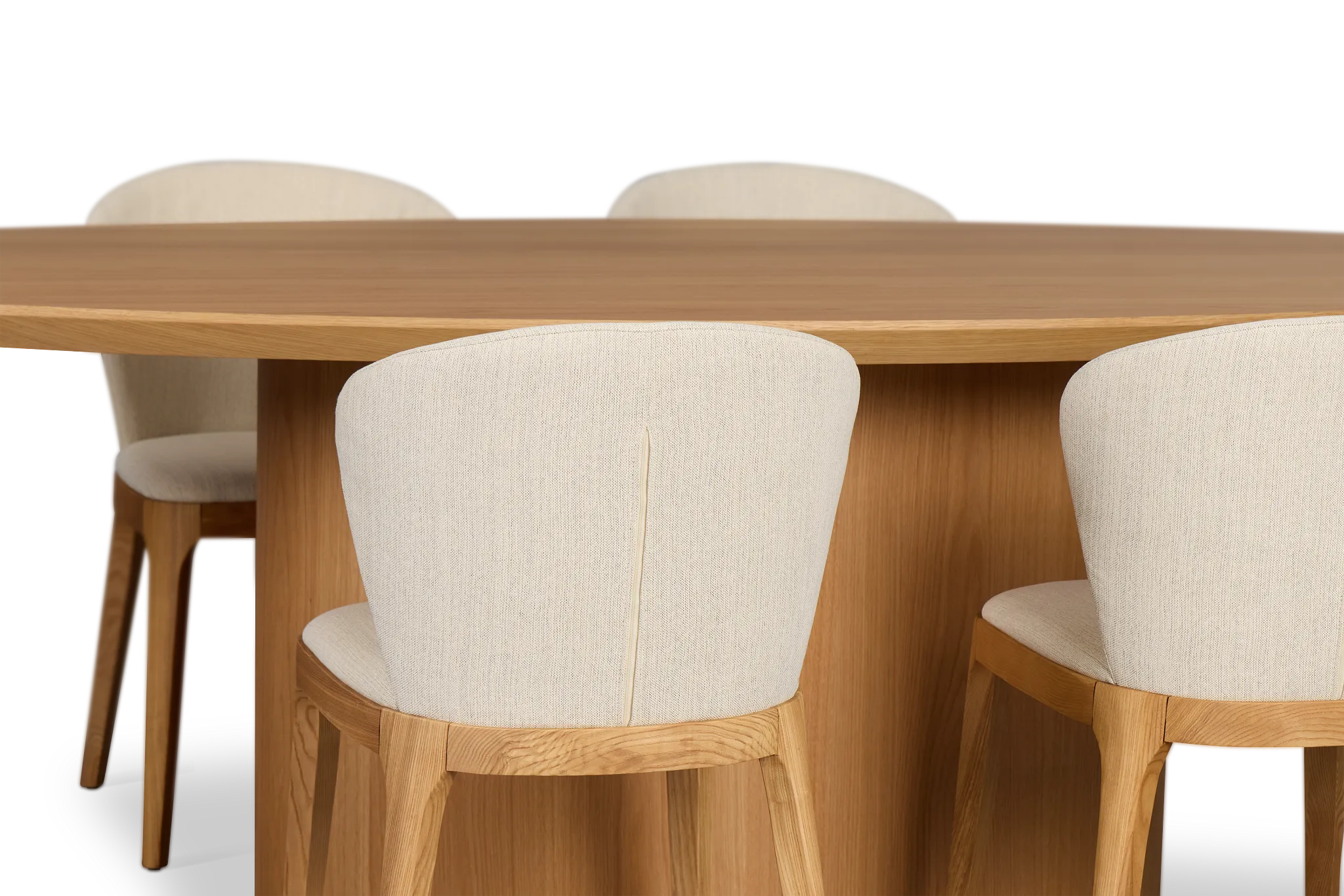 Nomad Light Tone 94" Oval Table & 4 Light Beige Chairs W/light Tone Leg