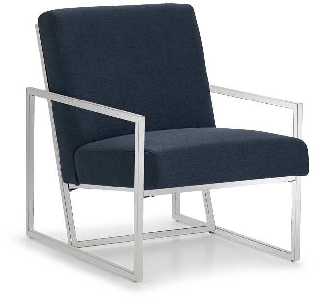 Shepherd Dark Blue Fabric Accent Chair