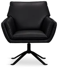 Farley Black Micro Swivel Accent Chair