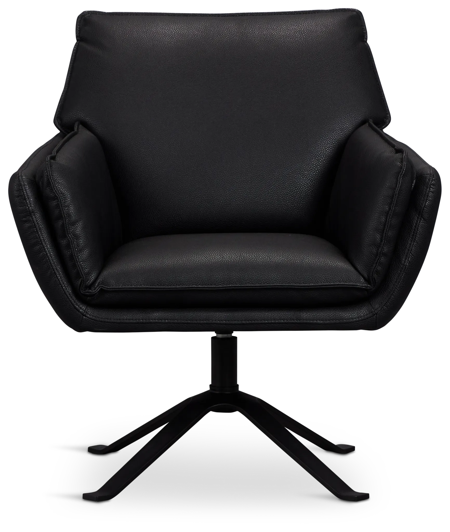Farley Black Micro Swivel Accent Chair